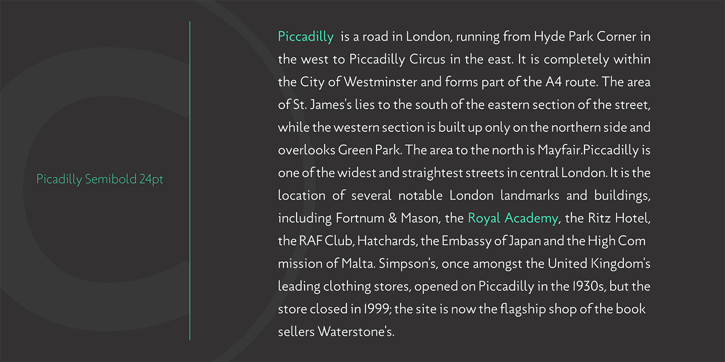 Picadilly Black italic Font preview